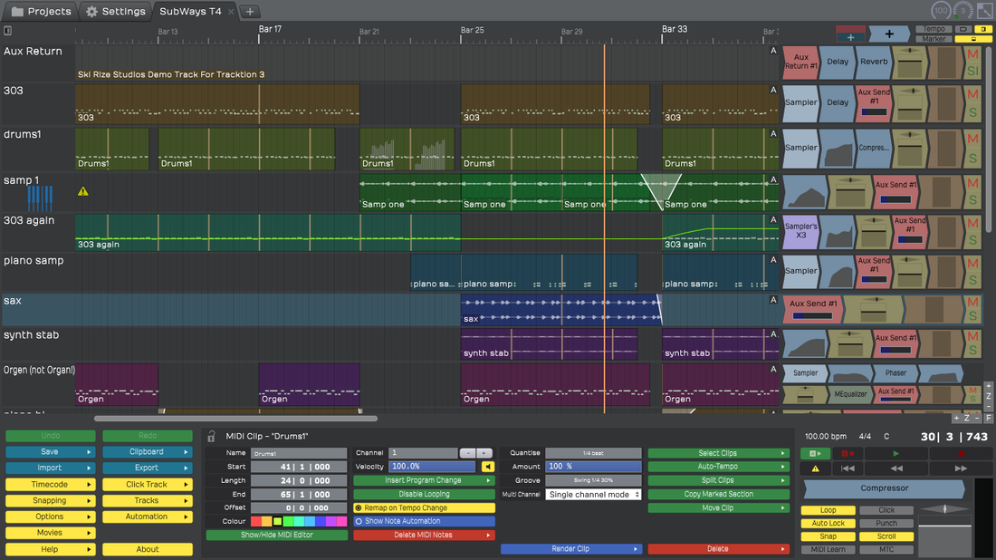 Dark Theme for Tracktion